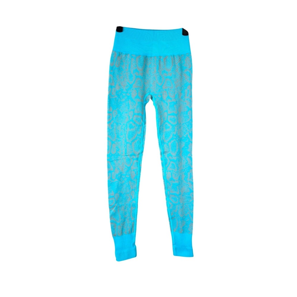 Nux Compression Leggings‎ Womens Size S Turquoise Gray NEW